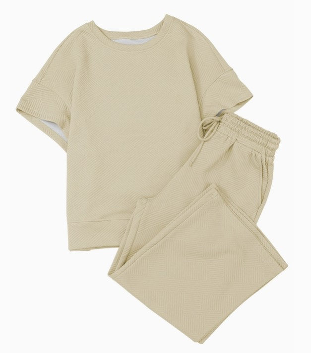 Stacy-2 Textured Top and Pants Set