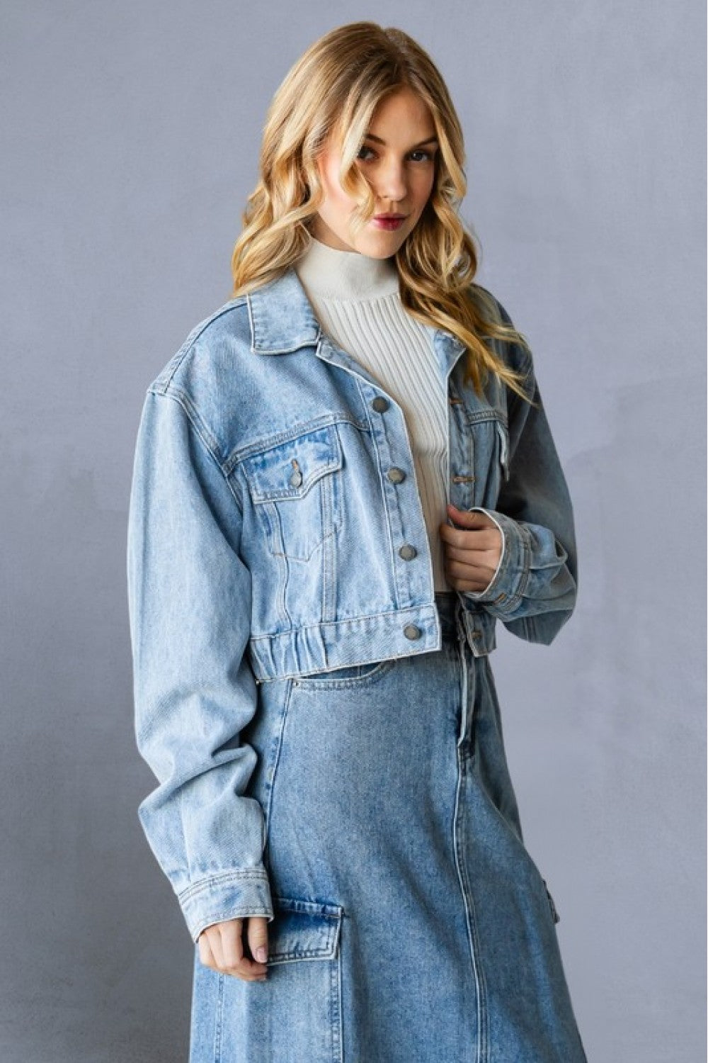 Michelle Denim cropped jacket