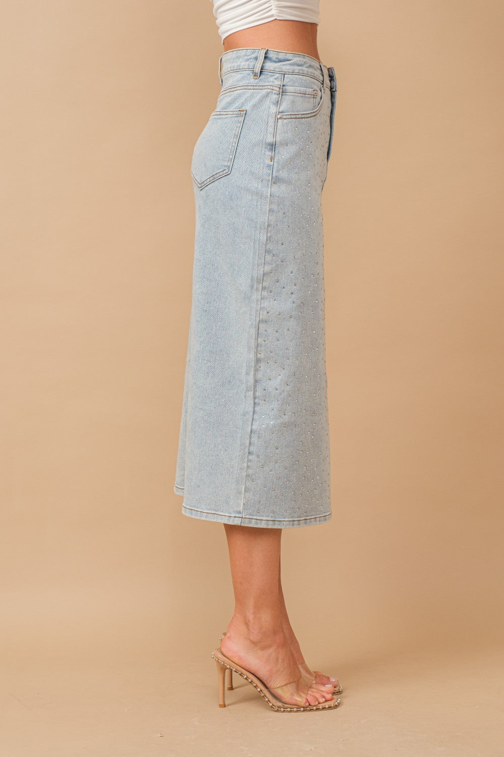 Natalie Mid Rise Denim Skirt