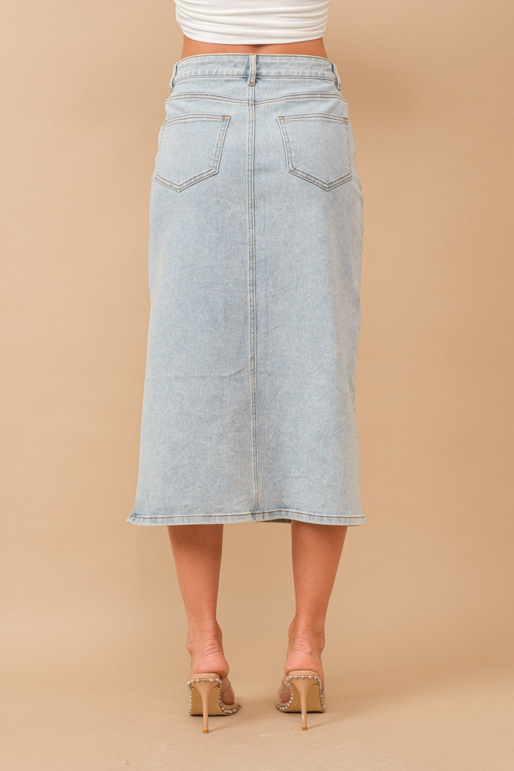 Natalie Mid Rise Denim Skirt