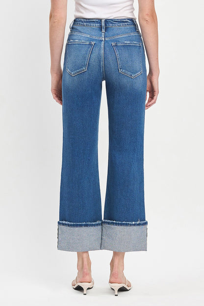 Kate 90'S VINTAGE SUPER HIGH RISE CUFFED FLARE JEANS
