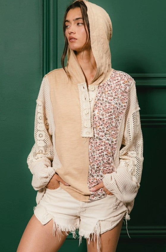 Stephanie Lace Combo Hoodie