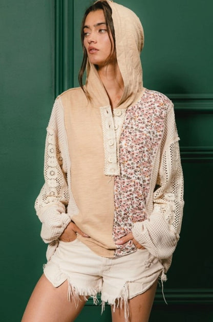 Stephanie Lace Combo Hoodie